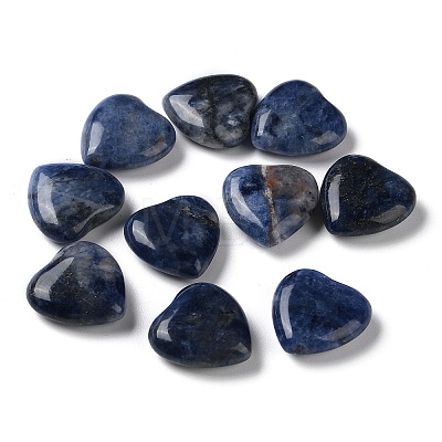Natural Sodalite Heart Palm Stones G-M416-09E-1