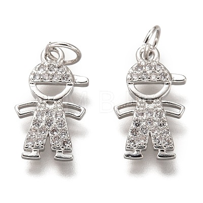 Brass Micro Pave Clear Cubic Zirconia Pendants LS-ZIRC-C020-36P-1