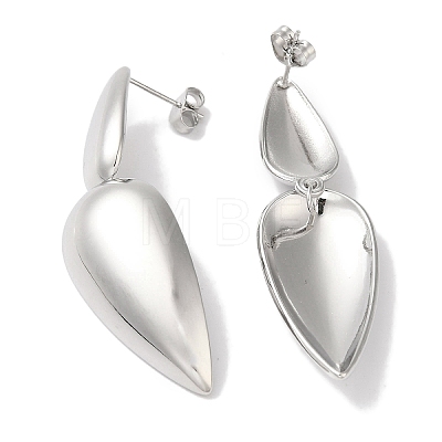304 Stainless Steel Dangle Stud Earrings for Women EJEW-Z303-09P-1