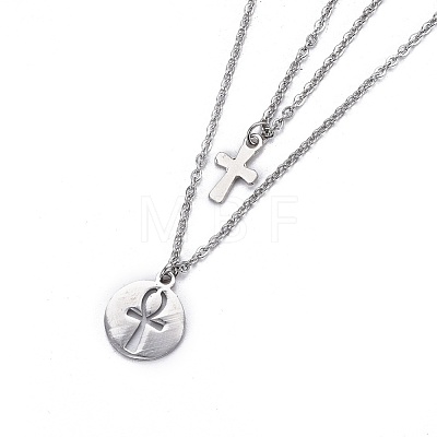 Non-Tarnish 304 Stainless Steel Tiered Necklaces NJEW-JN02350-02-1