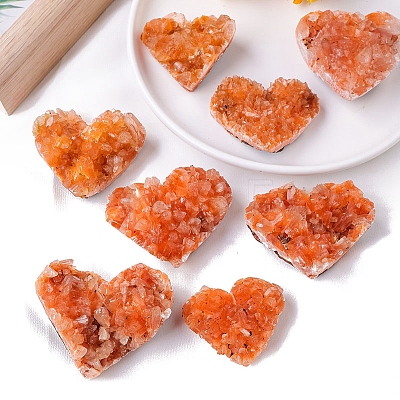 Heart Natural Drusy Citrine Display Decorations PW-WGAA3BE-02-1