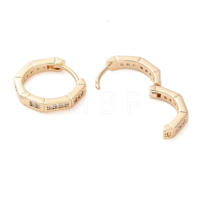 Brass Micro Pave Clear Cubic Zirconia Hoop Earrings EJEW-S234-02G-1