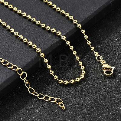 Brass Ball Chain Necklaces NJEW-M108-13G-1