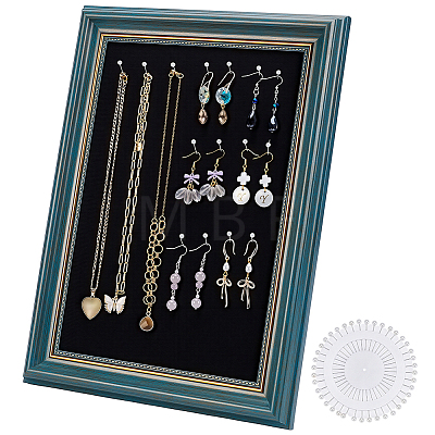 1Pc Photo Frame Plastic Earring Display Stands with Foam Liner and Needles EDIS-WA0001-01-1