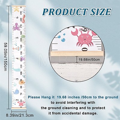 Creative Cartoon Decorative Home Canvas Hanging Height Measurement Ruler HJEW-WH0042-47C-1