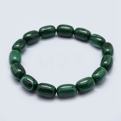 Natural Malachite Stretch Bracelets BJEW-F327-01-1