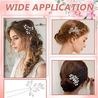 6Pcs Alloy Rhinestone Hair Sticks for Women OHAR-FG0001-08S-1