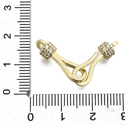 Brass Cubic Zirconia Hook and S-Hook Clasps KK-Q048-05G-1