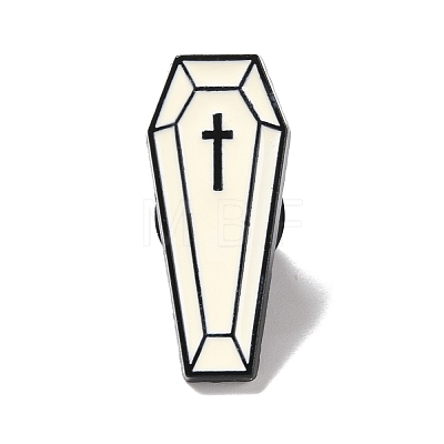 Coffin with Cross Enamel Pin JEWB-F016-10EB-1