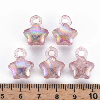 Transparent Crackle Acrylic Pendants MACR-S373-63-L02-1