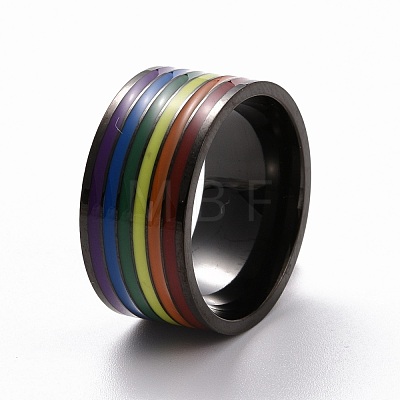 Pride Style 201 Stainless Steel Finger Rings RJEW-F119-02EB-1