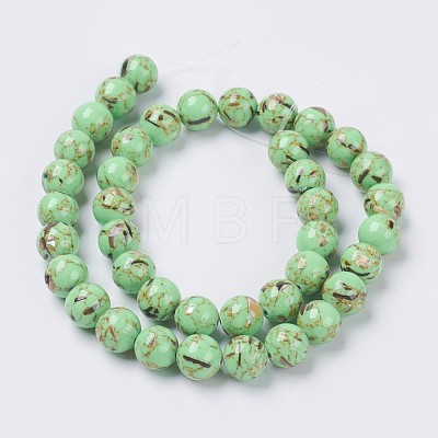 Sea Shell and Synthetic Turquoise Assembled Beads Strands G-G758-02-4mm-1