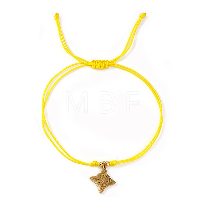 Summer Beach Adjustable Stainless Steel Knot Charm Braided Bracelets UQ9789-5-1