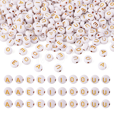 500Pcs 5 Style Plating Acrylic Beads PACR-BY0001-01-1