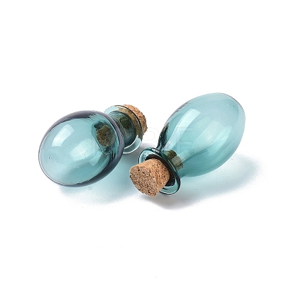 Oval Glass Cork Bottles Ornament X1-AJEW-O032-03G-1