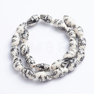 Handmade Printed Porcelain Beads PORC-G004-A23-1