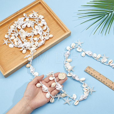 ABS Plastic Imitation Pearl & Shell Chains for Party Deorations PALLOY-PH01957-1
