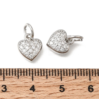 Valentine's Day Brass Micro Pave Clear Cubic Zirconia Charms KK-Z156-19P-1
