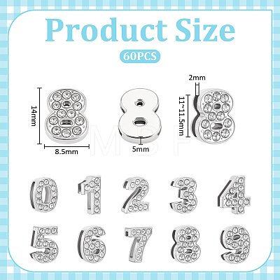 60Pcs Alloy Rhinestone Charms Sets FIND-UN0010-37P-1