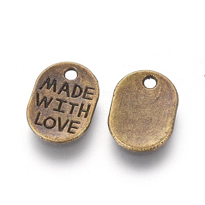 Tibetan Style Alloy Oval Charms LS-TIBEP-Q035-08AB-NR-1