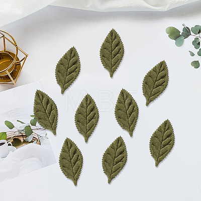 100Pcs Cloth Artificial Leaves AJEW-CY0002-81-1