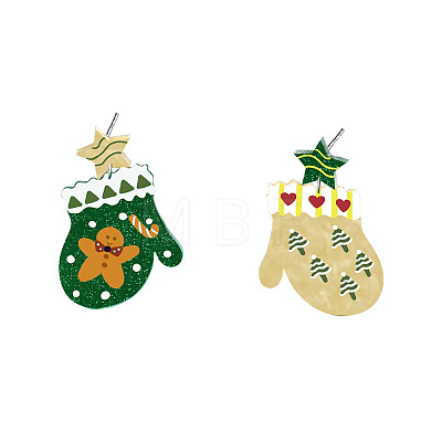 Christmas Theme Acrylic Dangle Stud Earrings FS-WG16439-04-1