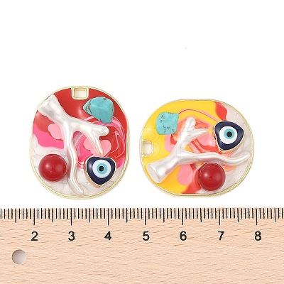 Rack Plating Alloy Enamel Pendants FIND-Z062-03G-1