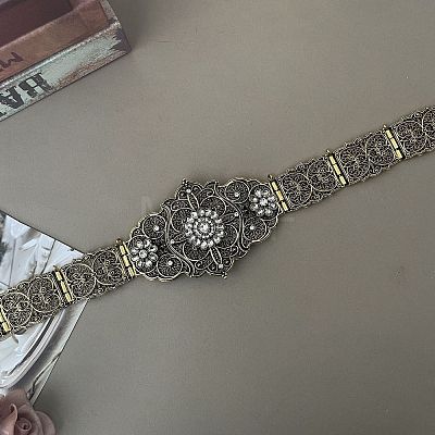 Alloy Crystal Rhinestone Flower Bride Wedding Dree Chain Belts FS-WG3EE17-04-1