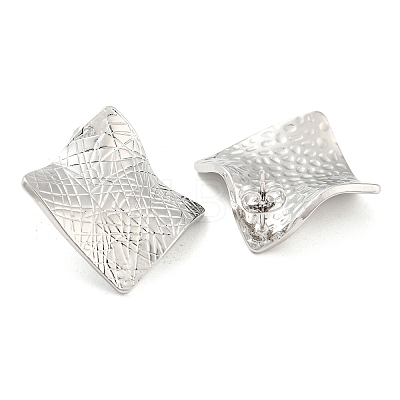 Rack Plating Brass Twist Rhombus Stud Earrings EJEW-A028-35P-1