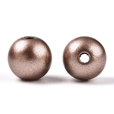 Matte Style Spray Painted Acrylic Beads ACRP-S669-10mm-03-1