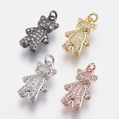 Brass Micro Pave Cubic Zirconia Pendants ZIRC-F084-12-1