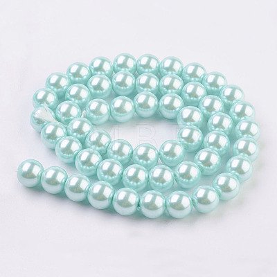 Eco-Friendly Glass Pearl Bead Strands X-HY-A008-8mm-RB034-1