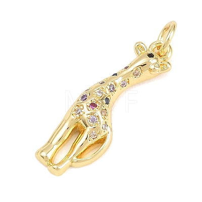 Brass Micro Pave Clear Cubic Zirconia Pendants KK-H273-48G-02-1