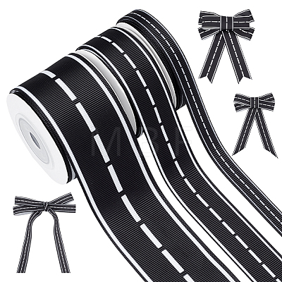 3 Rolls 3 Styles Polyester Ribbons OCOR-WH0120-53-1