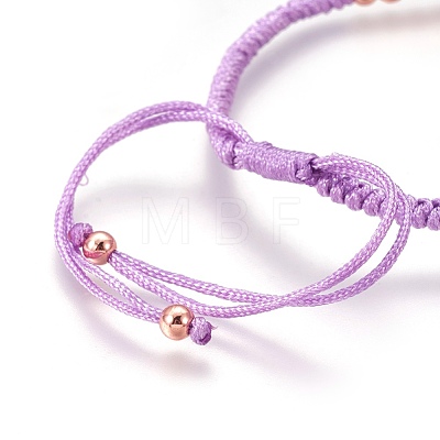 Nylon Cord Braided Bead Bracelets Making BJEW-F360-FRG10-1