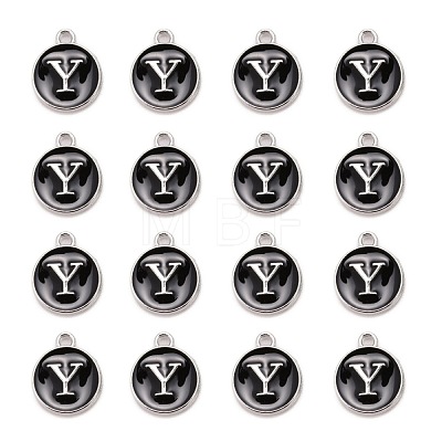 Platinum Plated Alloy Charms X-ENAM-S118-02Y-P-1