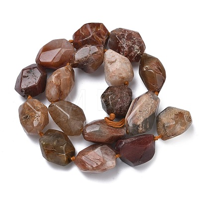Natural Green Lodolite Quartz Beads Strands G-L650-N01-01-1