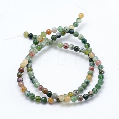 Natural Indian Agate  Round Beads Strands X-G-P100-01-1