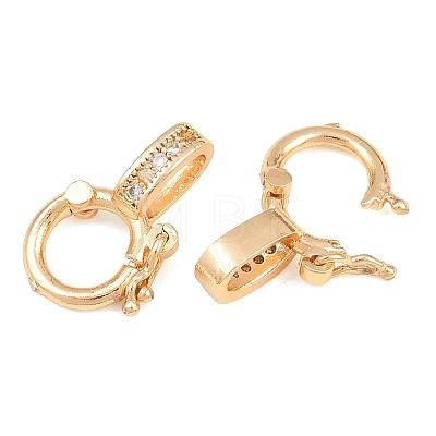 Brass Micro Pave Clear Cubic Zirconia Twister Clasp CU-CBA7BFE-05G-1
