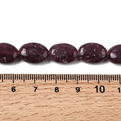 Natural Lepidolite/Purple Mica Stone Beads Strands G-B167-B01-10x14mm-1