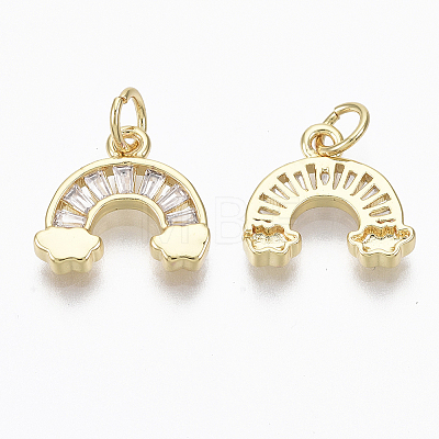 Brass Micro Pave Cubic Zirconia Charms X-ZIRC-R109-013G-NF-1