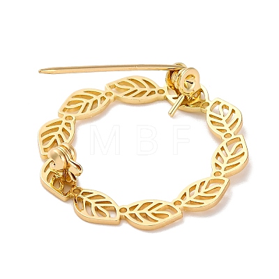 Hollow Leaf Ring Brass Brooches for Women JEWB-Z032-01G-1