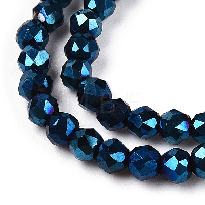 Electroplate Glass Beads Strands GLAA-H021-01A-FP16-1