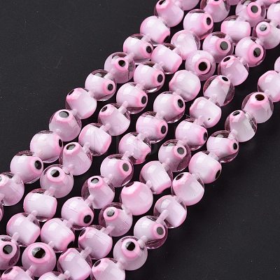 Handmade Evil Eye Lampwork Round Bead Strands LAMP-L055-10mm-18-1