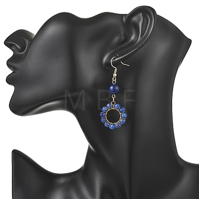 304 Stainless Steel Round Dangle Earrings EJEW-JE06786-01-1
