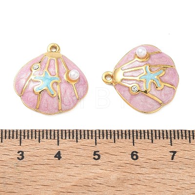 304 Stainless Steel Enamel Pendants STAS-Q119-27G-02-1