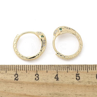 Brass Clear Cubic Zirconia Hoop Earrings EJEW-Q014-20G-1