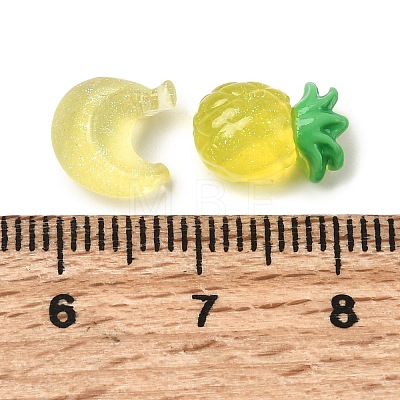 Transparent Glitter Resin Cabochons CRES-I050-05-1