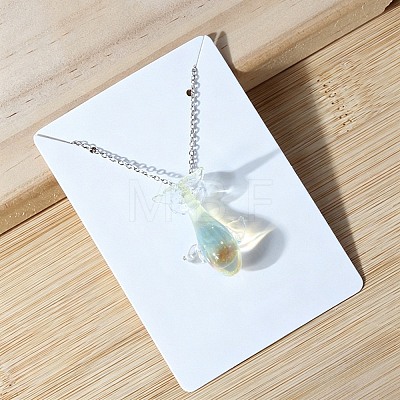 Ocean Handmade Lampwork Whale Pendant 201 Stainless Steel Cable Chain Necklaces WG91903-03-1