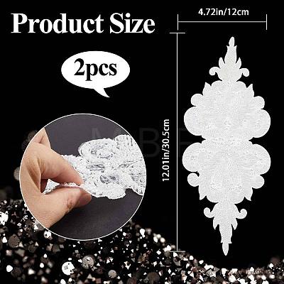 Flower Pattern Glass Bead Beading Appliques DIY-WH0297-44A-1